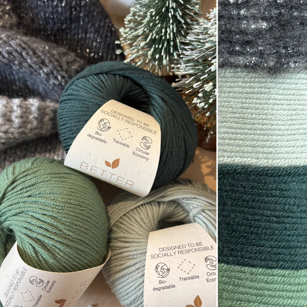 garn i grønne farver